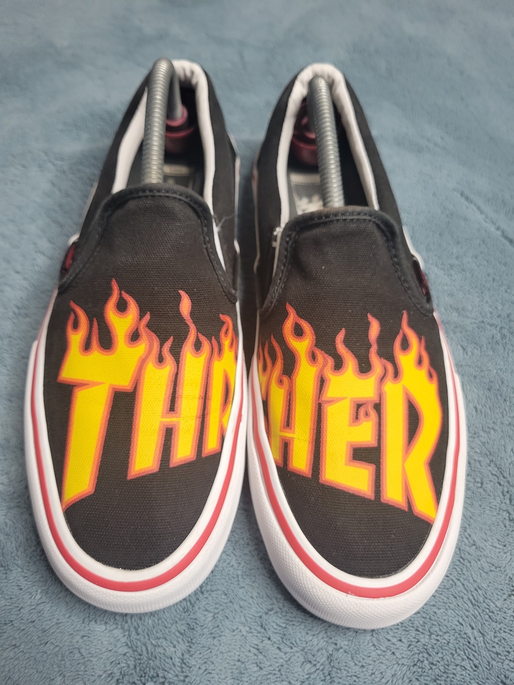 Vans X Thrasher Slip On Pro Black Flame  - Unisex Men Size 9 Womens 10.5
